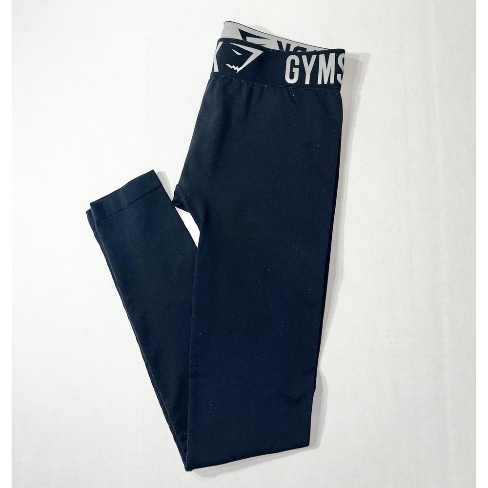 Gymshark Fit Seamless Leggings Womens Small Black High Waisted Athletic Tights